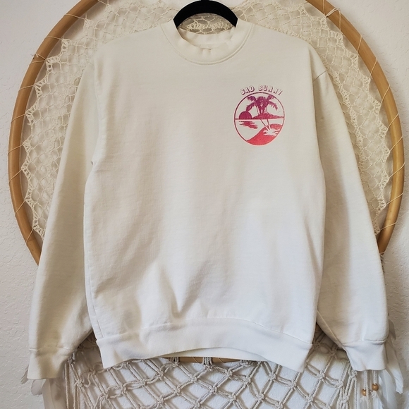 Bad Bunny Off-White Grunge Rapper Soy Peor Band Hip Hop Streetwear Sweatshirt S - Picture 7 of 12